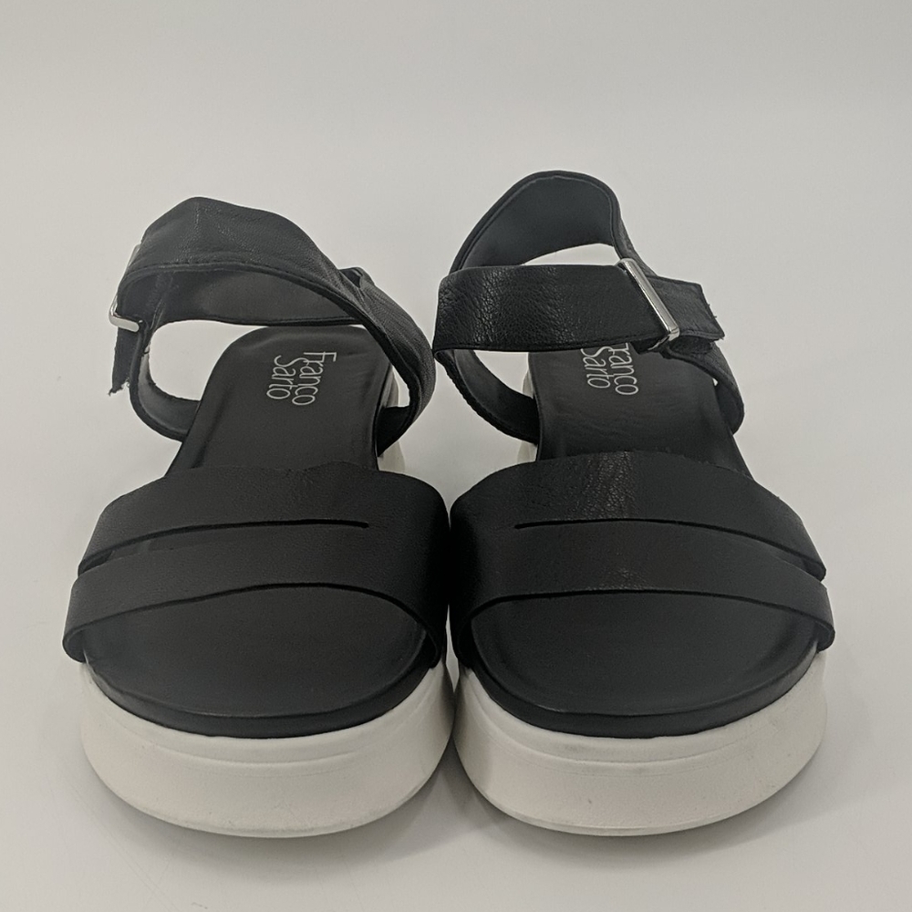 FRANCO SARTO Essie Black Leather Sandals - Picture 2 of 6
